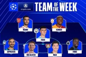 欧足联官方本轮欧冠最佳阵：福登、梅里诺领衔，诺伊尔在列